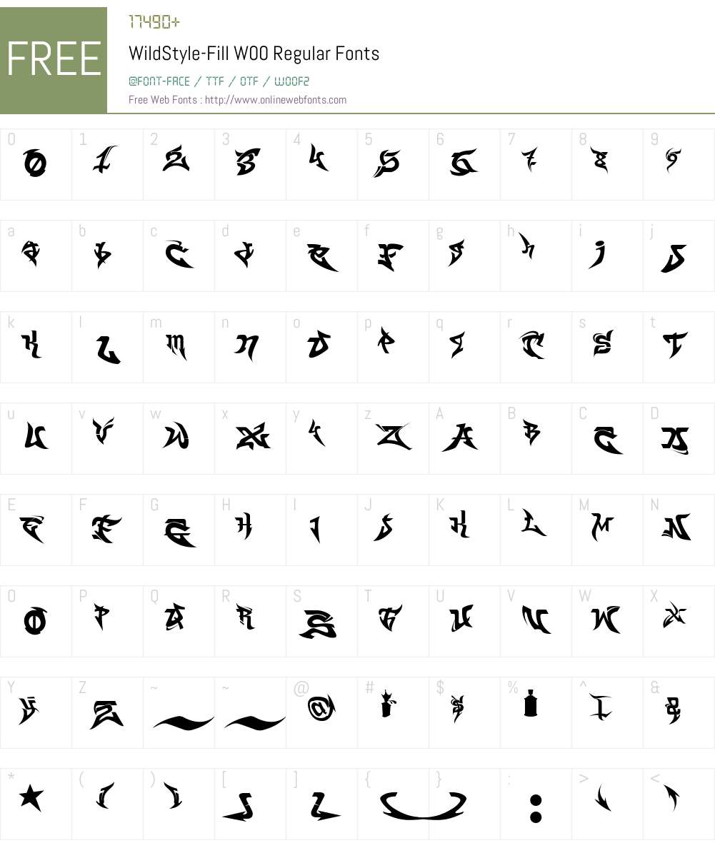WildStyle-FillW00-Regular Font Screenshots