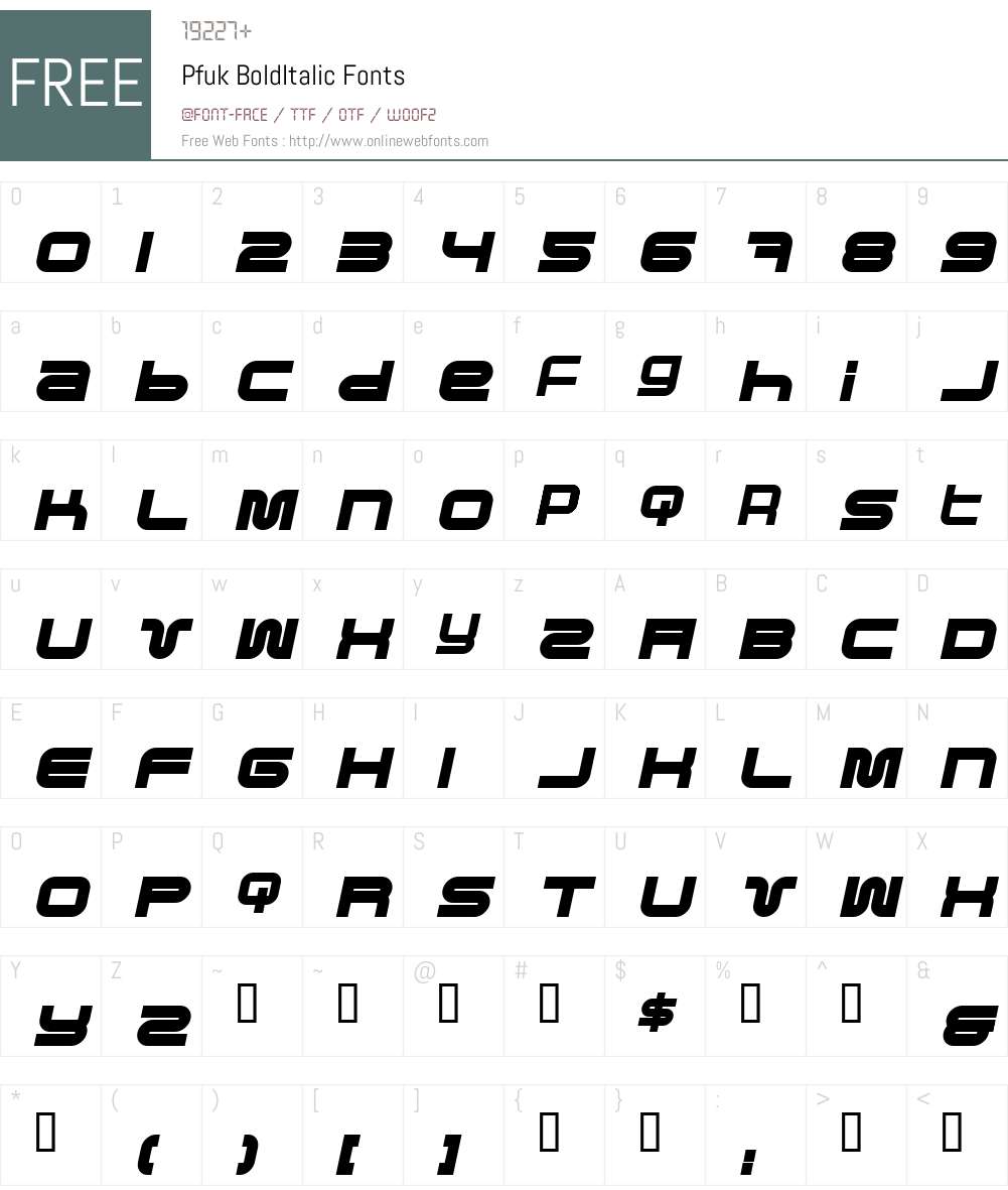 Pfuk Font Screenshots