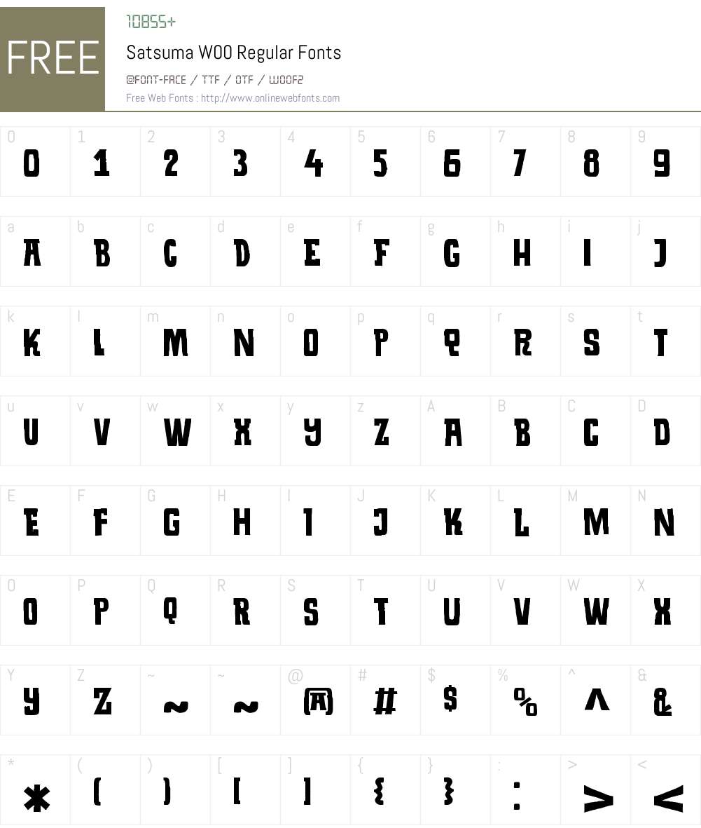 SatsumaW00-Regular Font Screenshots