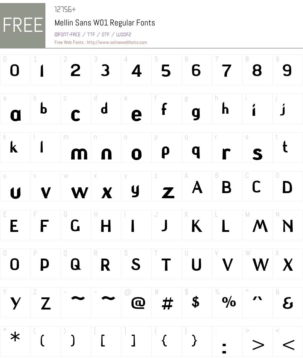 MellinSansW01-Regular Font Screenshots