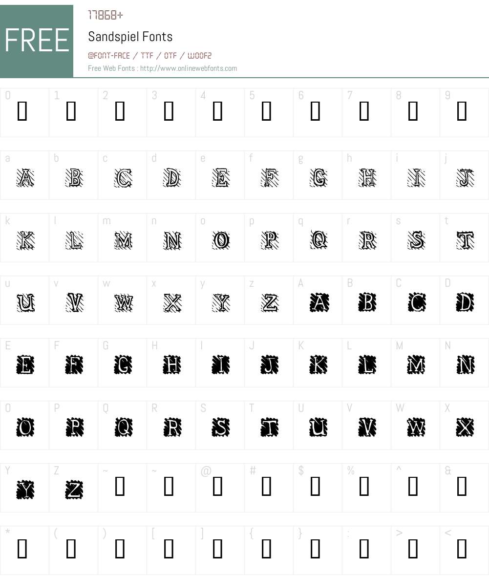 Sandspiel Font Screenshots