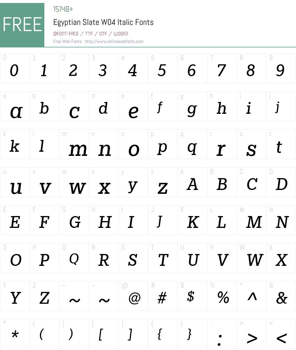 Egyptian Slate Font Screenshots