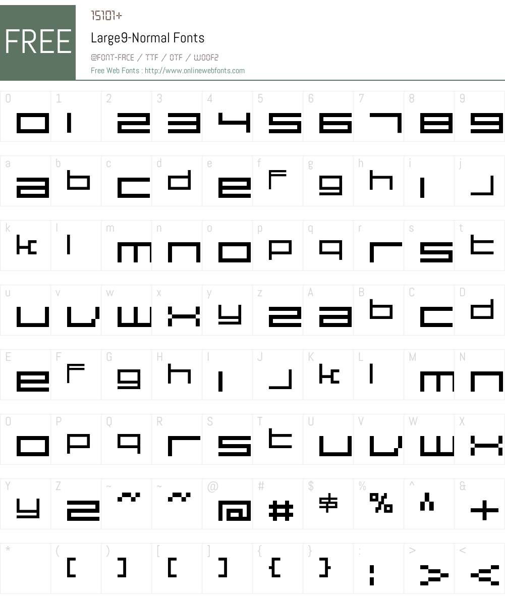 Large9 Font Screenshots