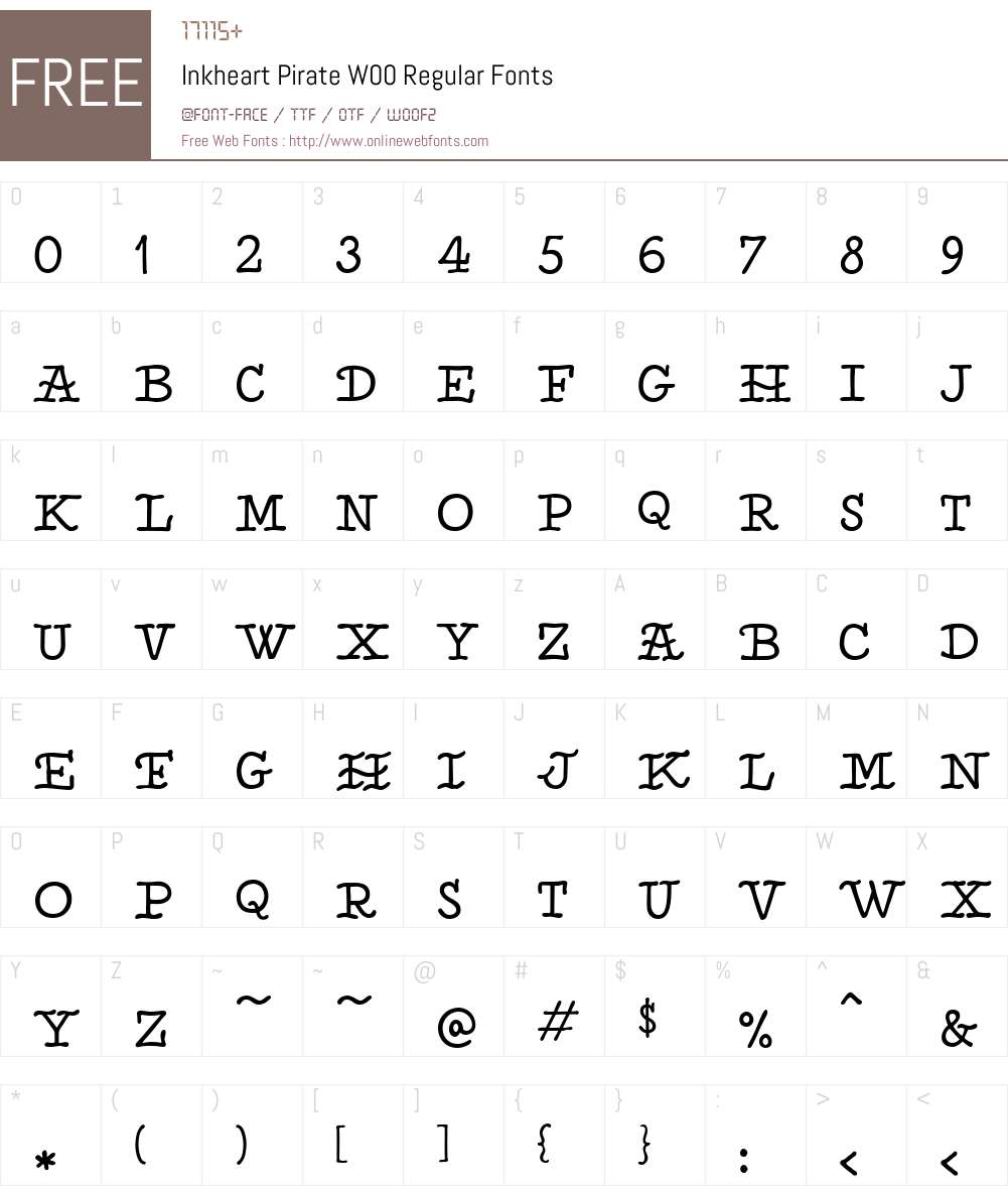 InkheartPirateW00-Regular Font Screenshots