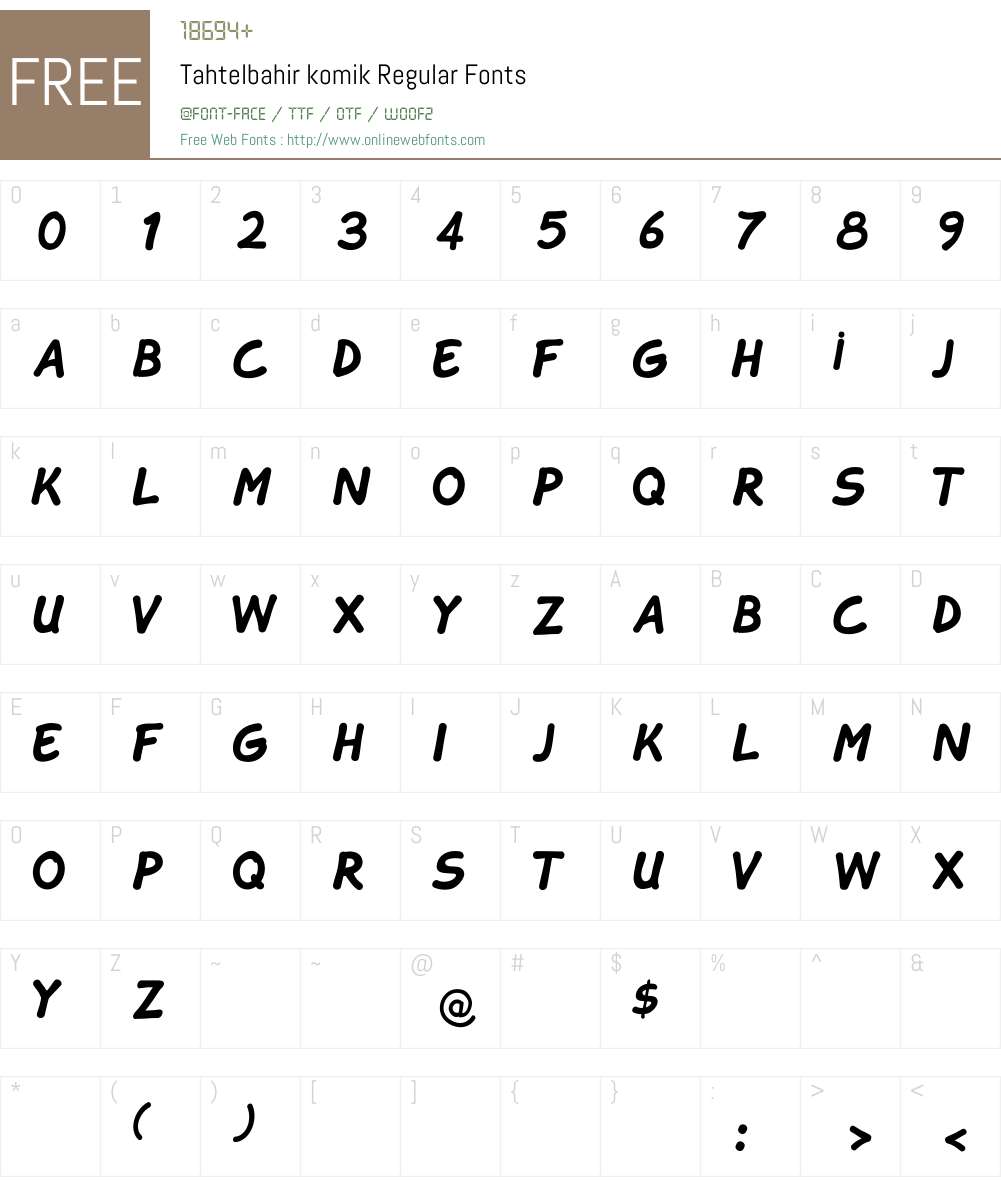 Tahtelbahir komik Font Screenshots