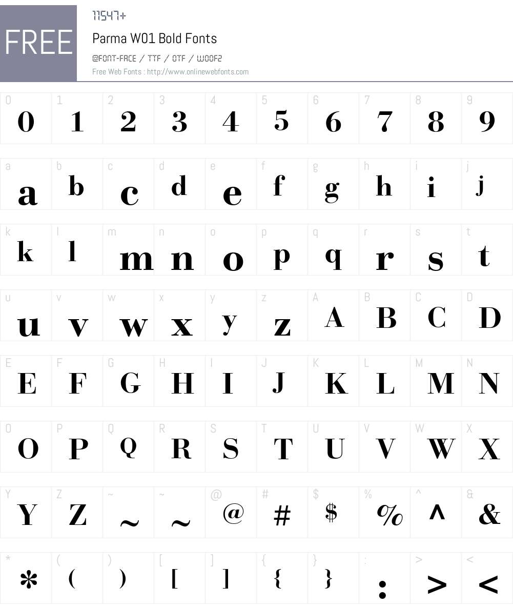 ParmaW01-Bold Font Screenshots
