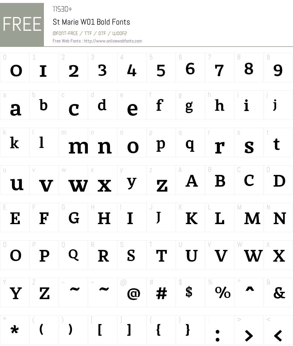 StMarieW01-Bold Font Screenshots