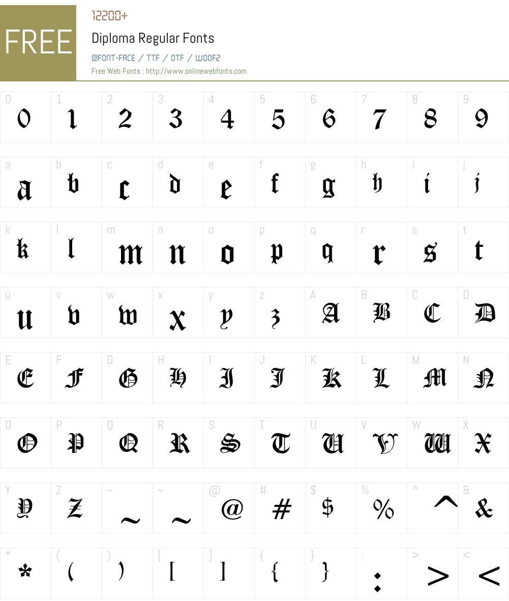 Diploma Regular V1 Altsys Fontographer 3.5 7/26/93 Fonts Free Download