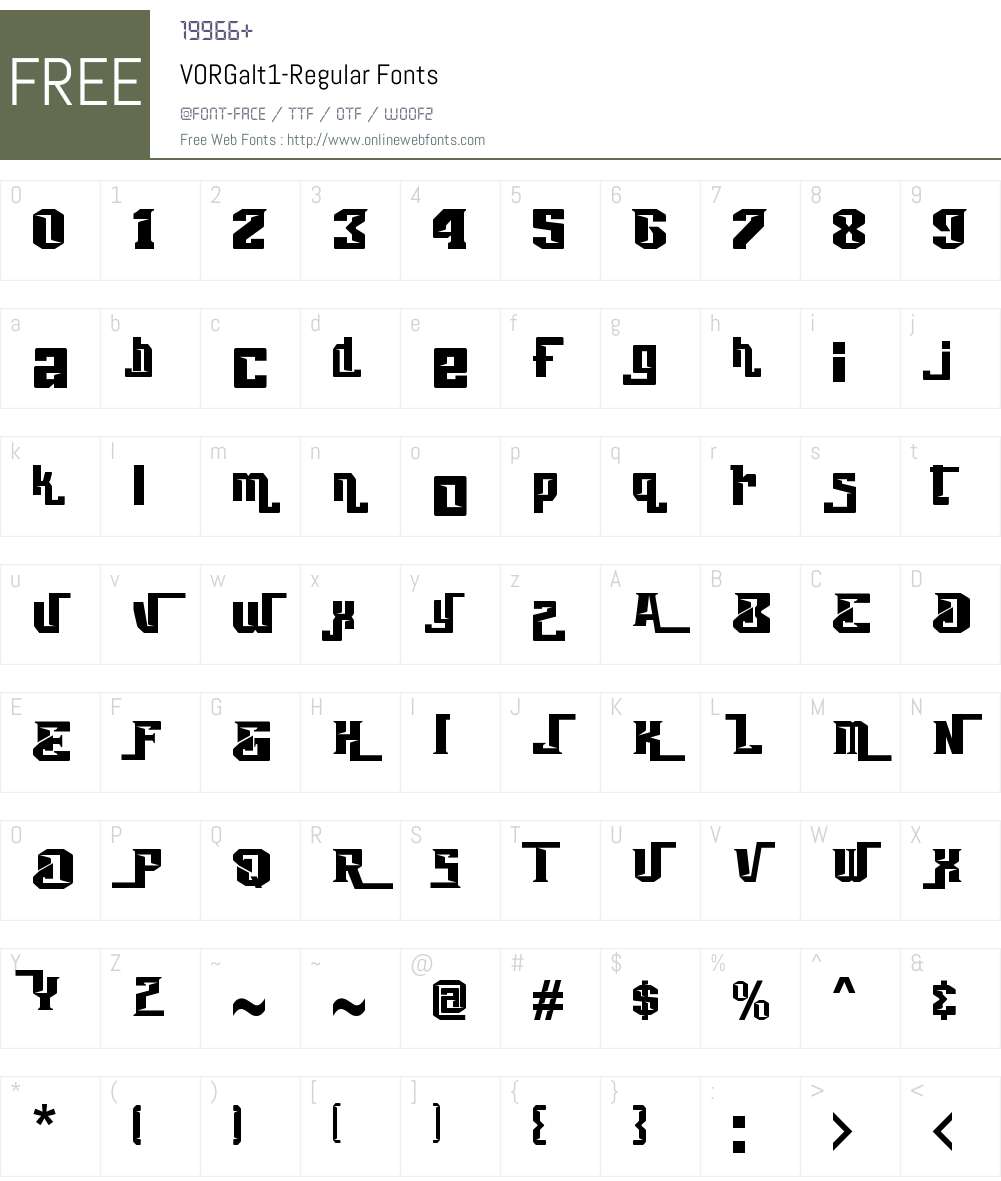 VORGalt1 Font Screenshots
