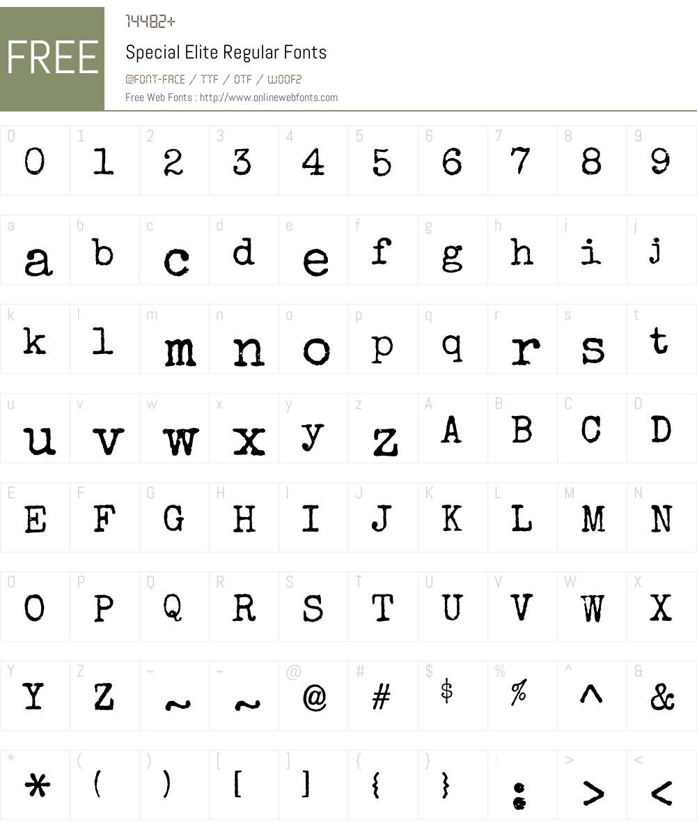 Special Elite Font Screenshots