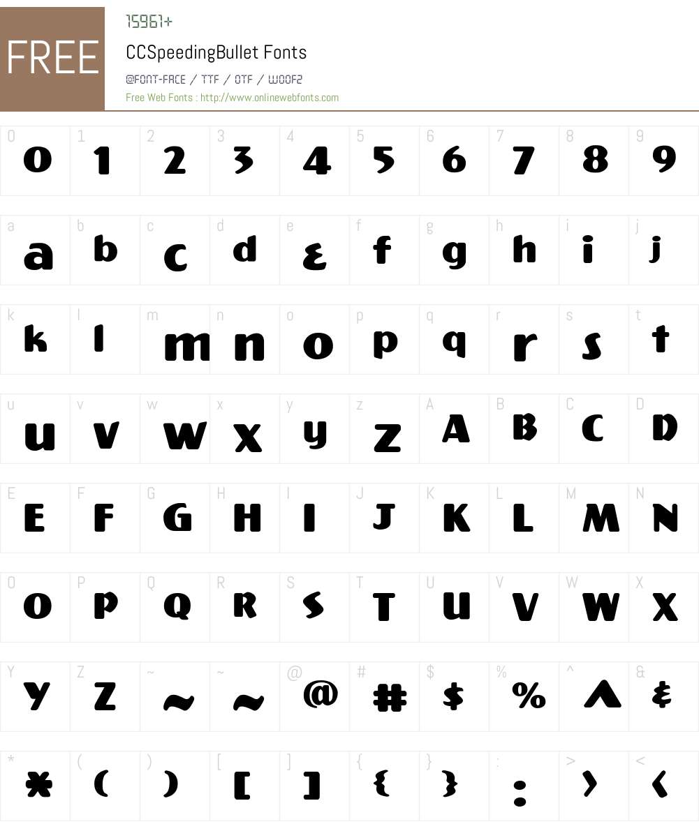 CCSpeedingBullet Font Screenshots