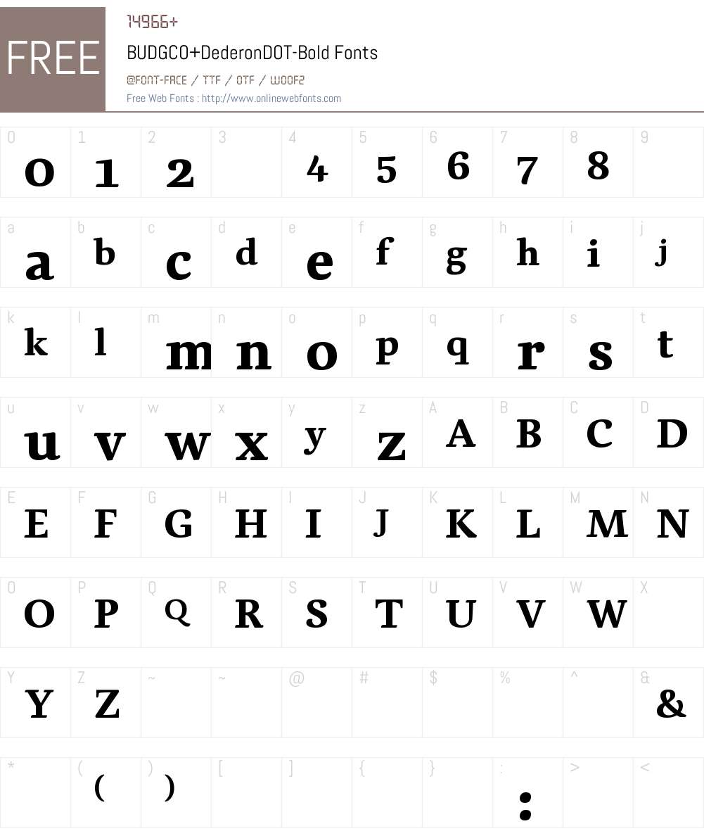 BUDGCO+DederonDOT-Bold Font Screenshots