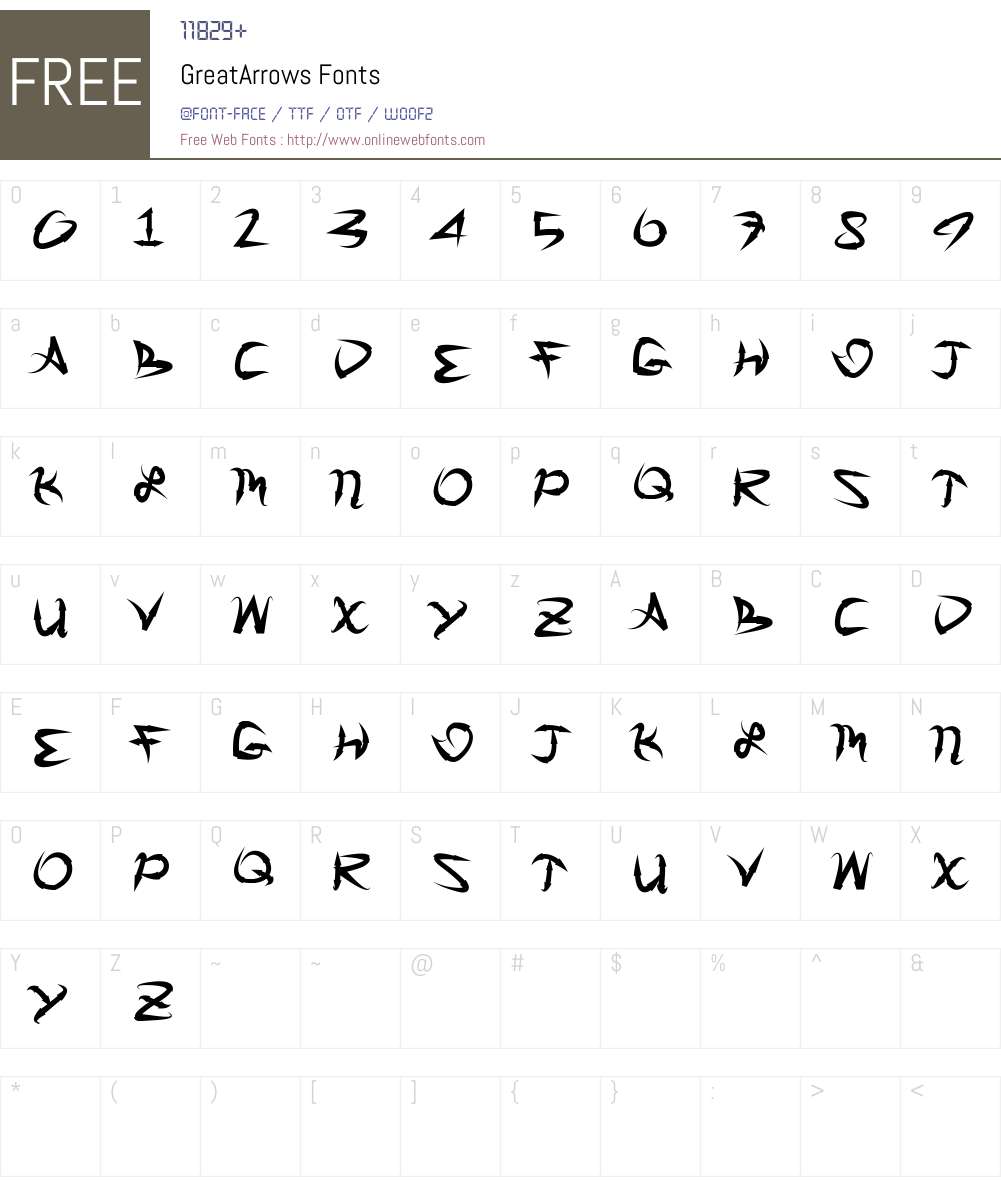 GreatArrows Font Screenshots