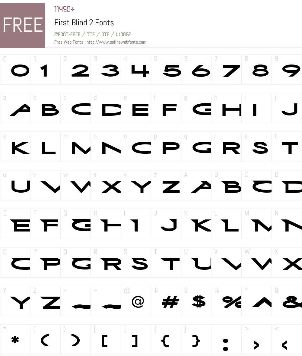 First Blind 2 Font Screenshots