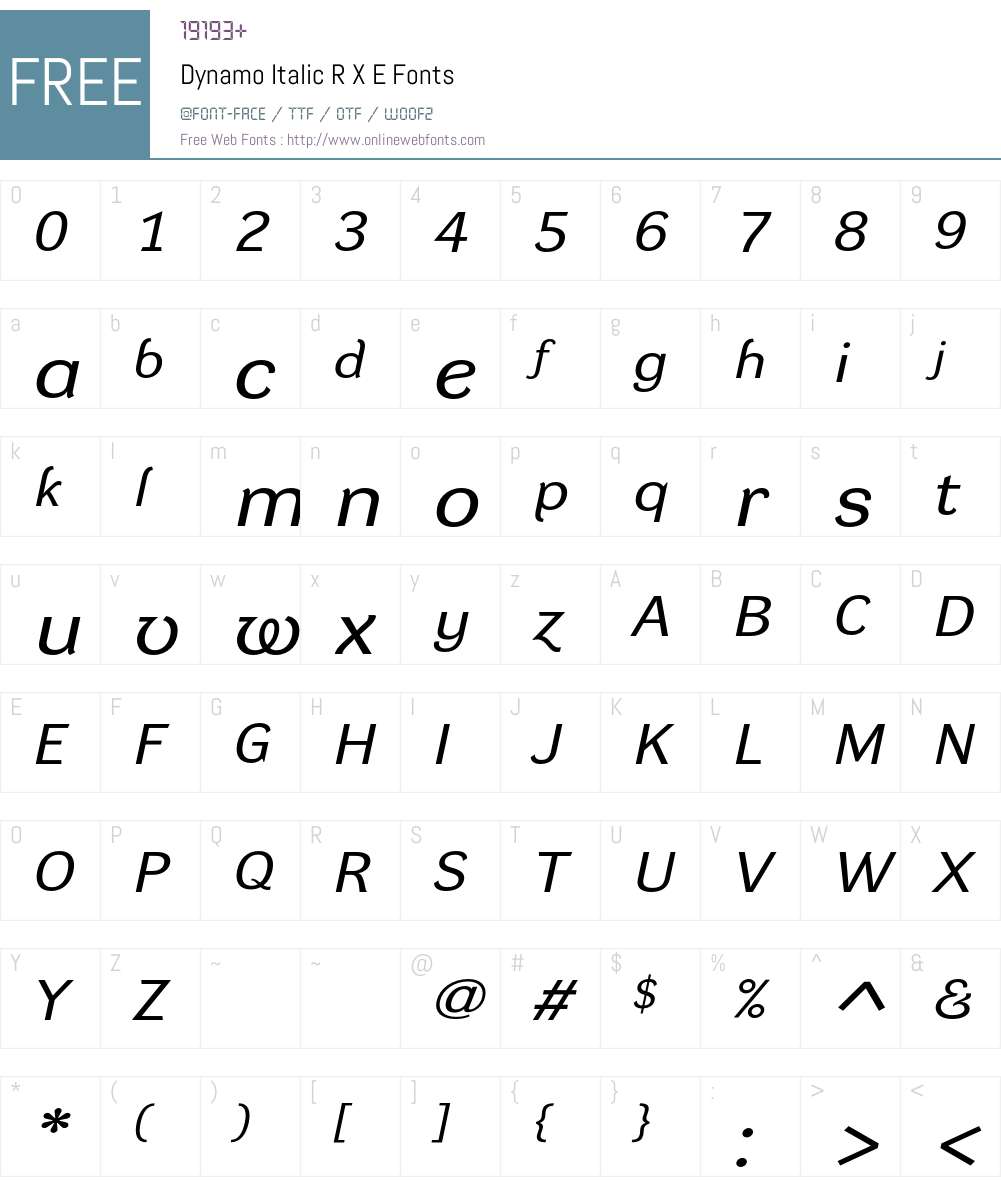Dynamo RXE Font Screenshots