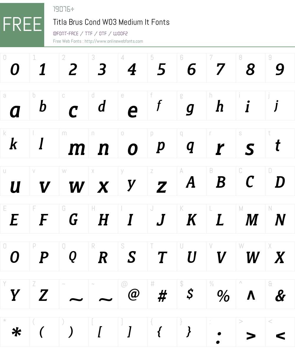Titla Brus Font Screenshots