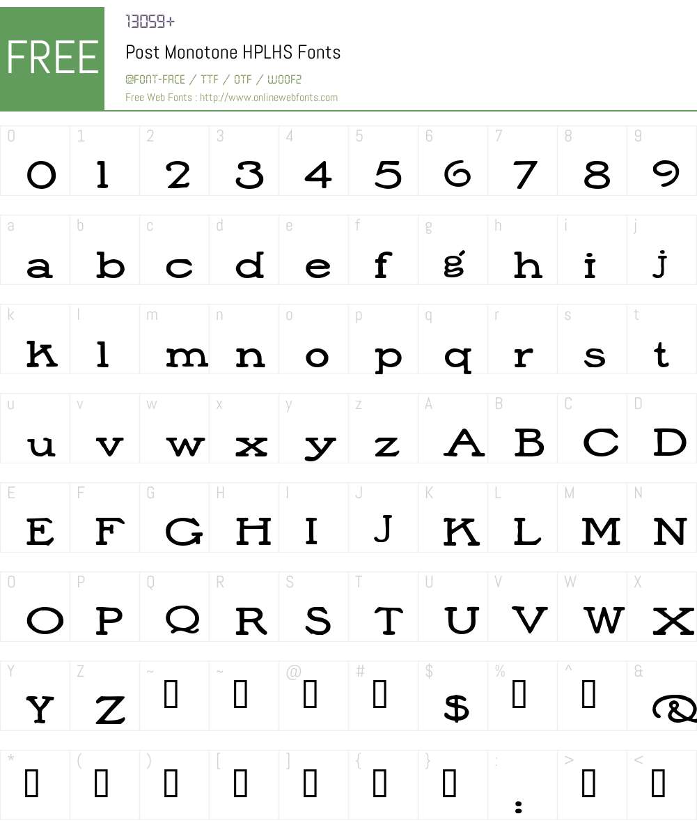 Post Monotone Font Screenshots
