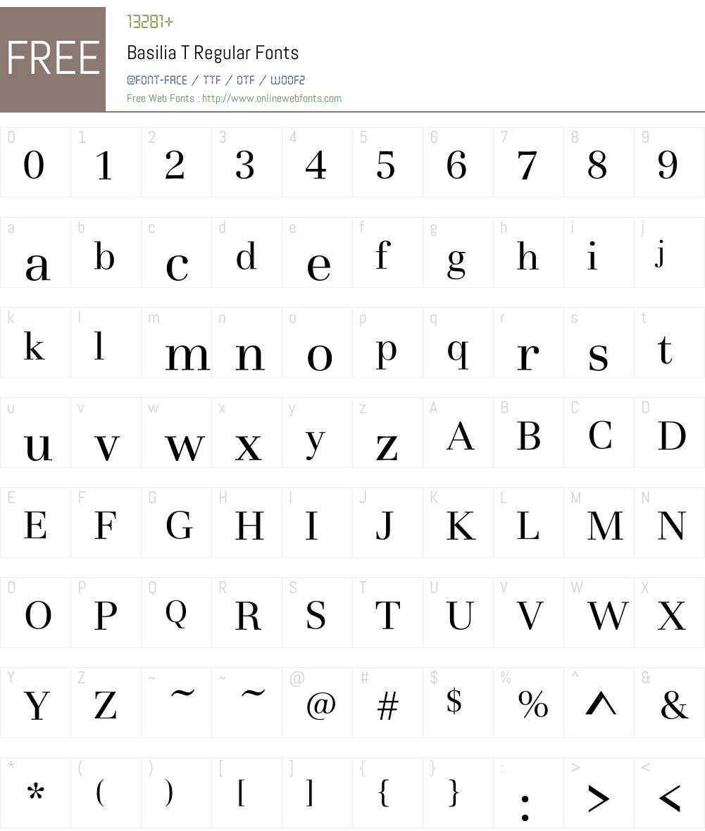 Basilia T Font Screenshots