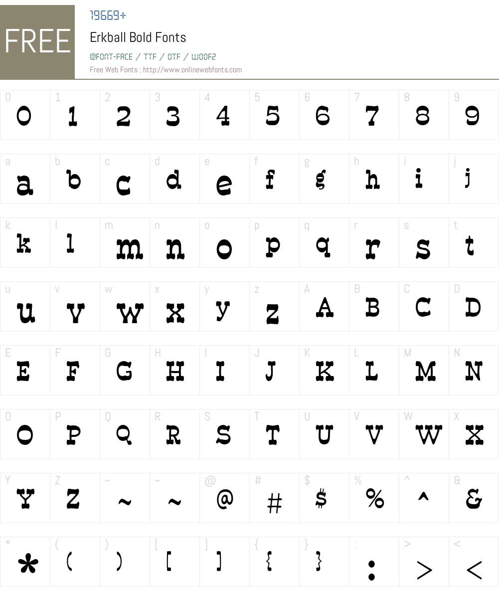 Erkball Font Screenshots