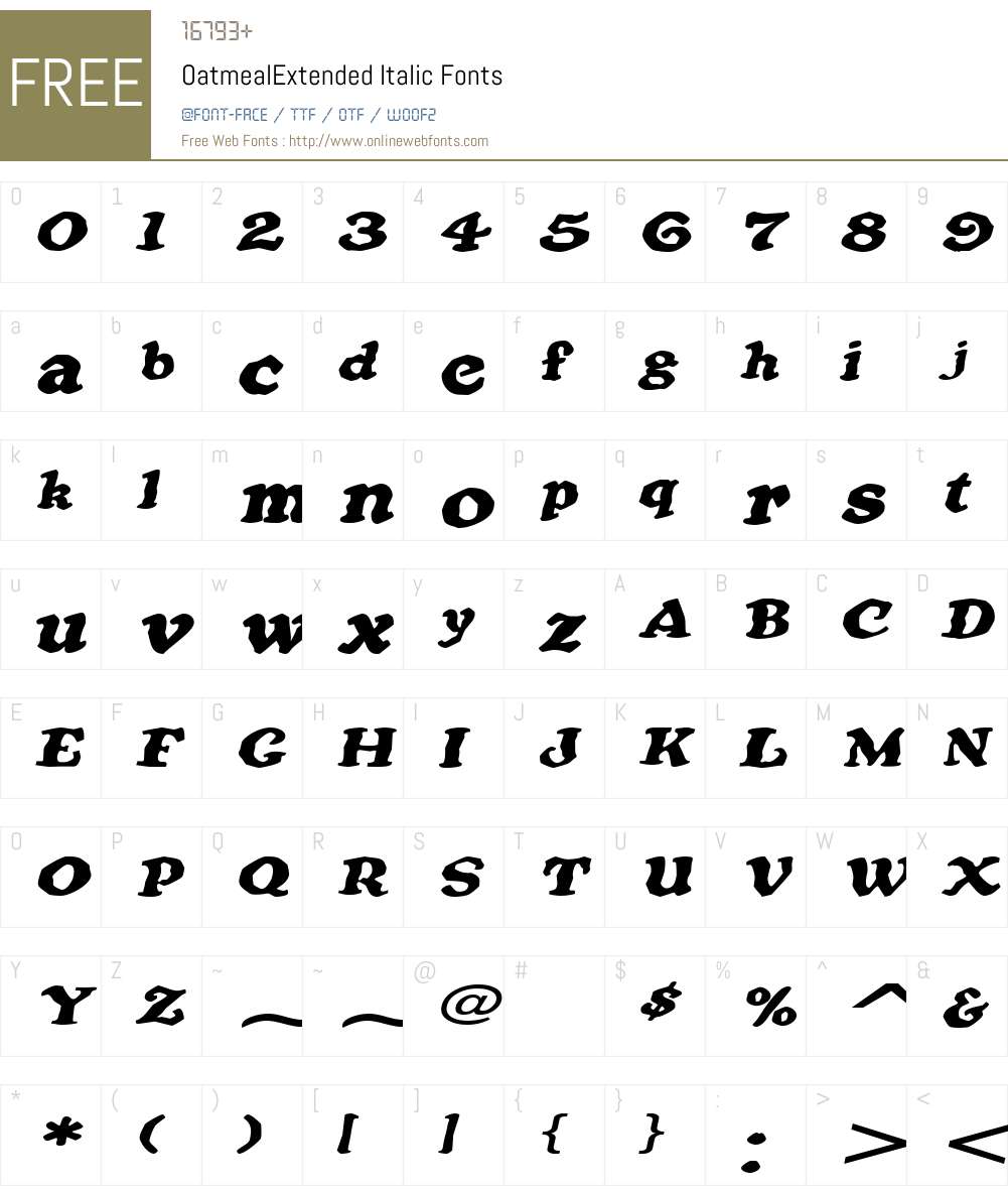 OatmealExtended Font Screenshots