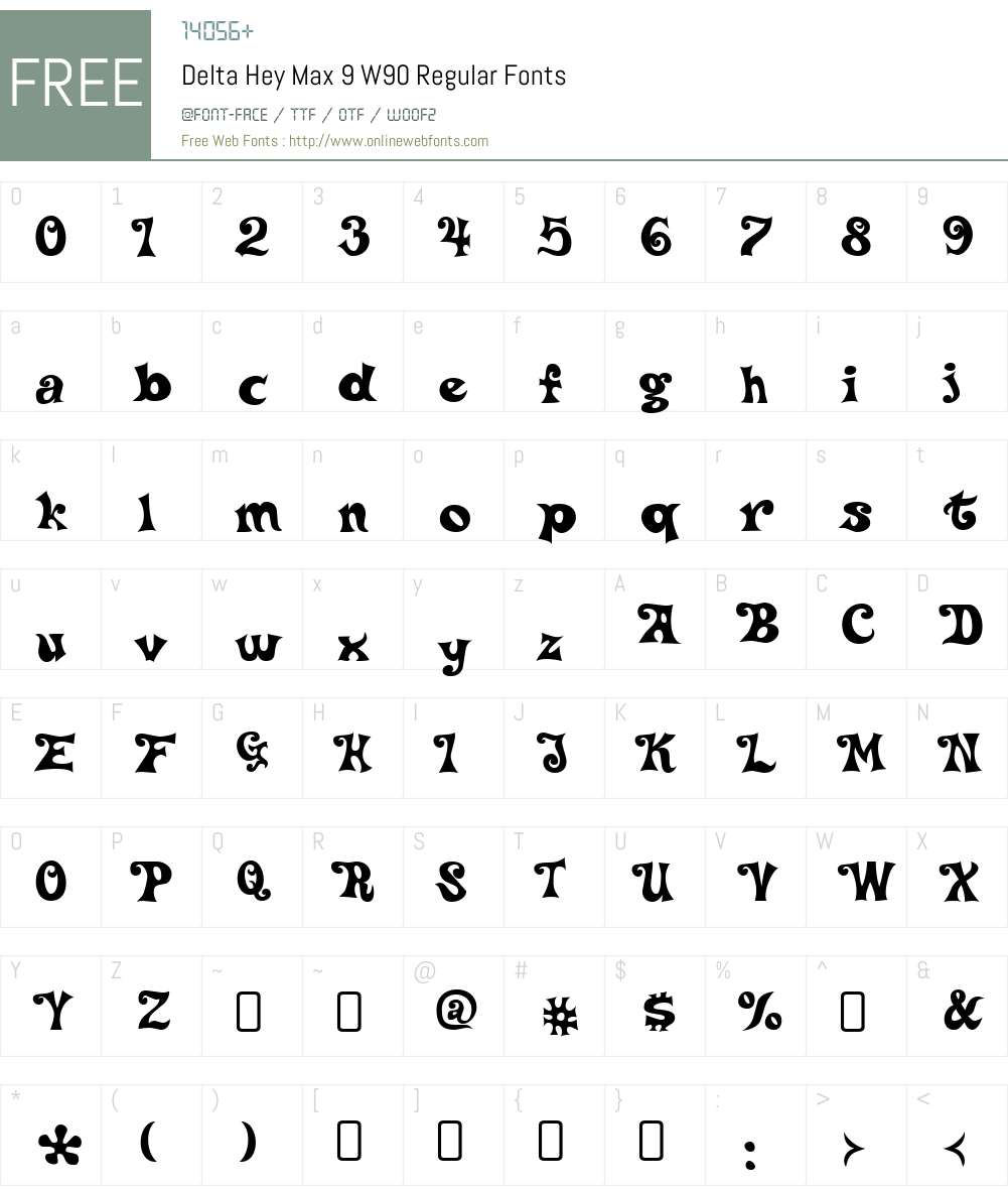 DeltaHeyMax9W90-Regular Font Screenshots