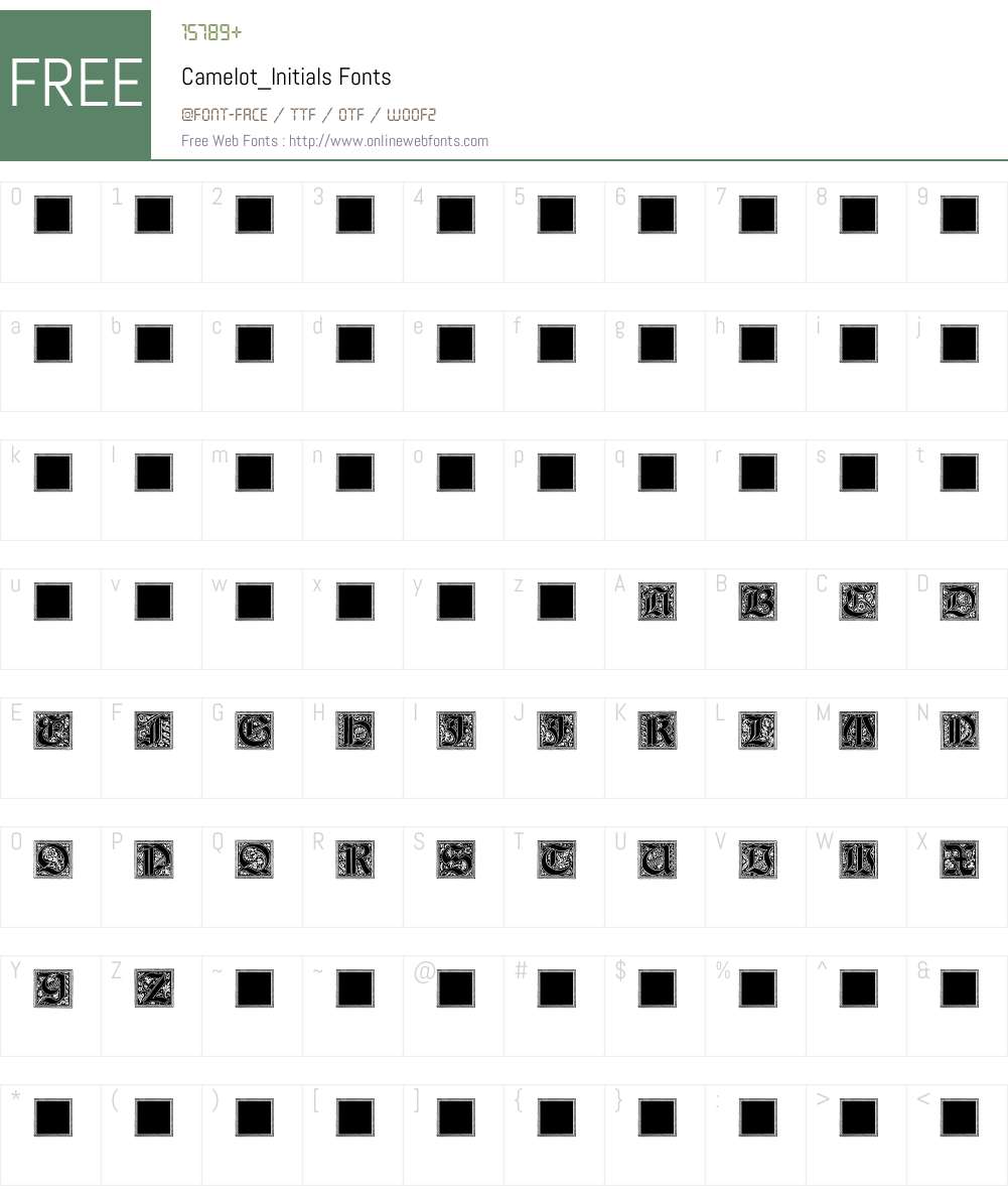 Camelot_Initials Font Screenshots