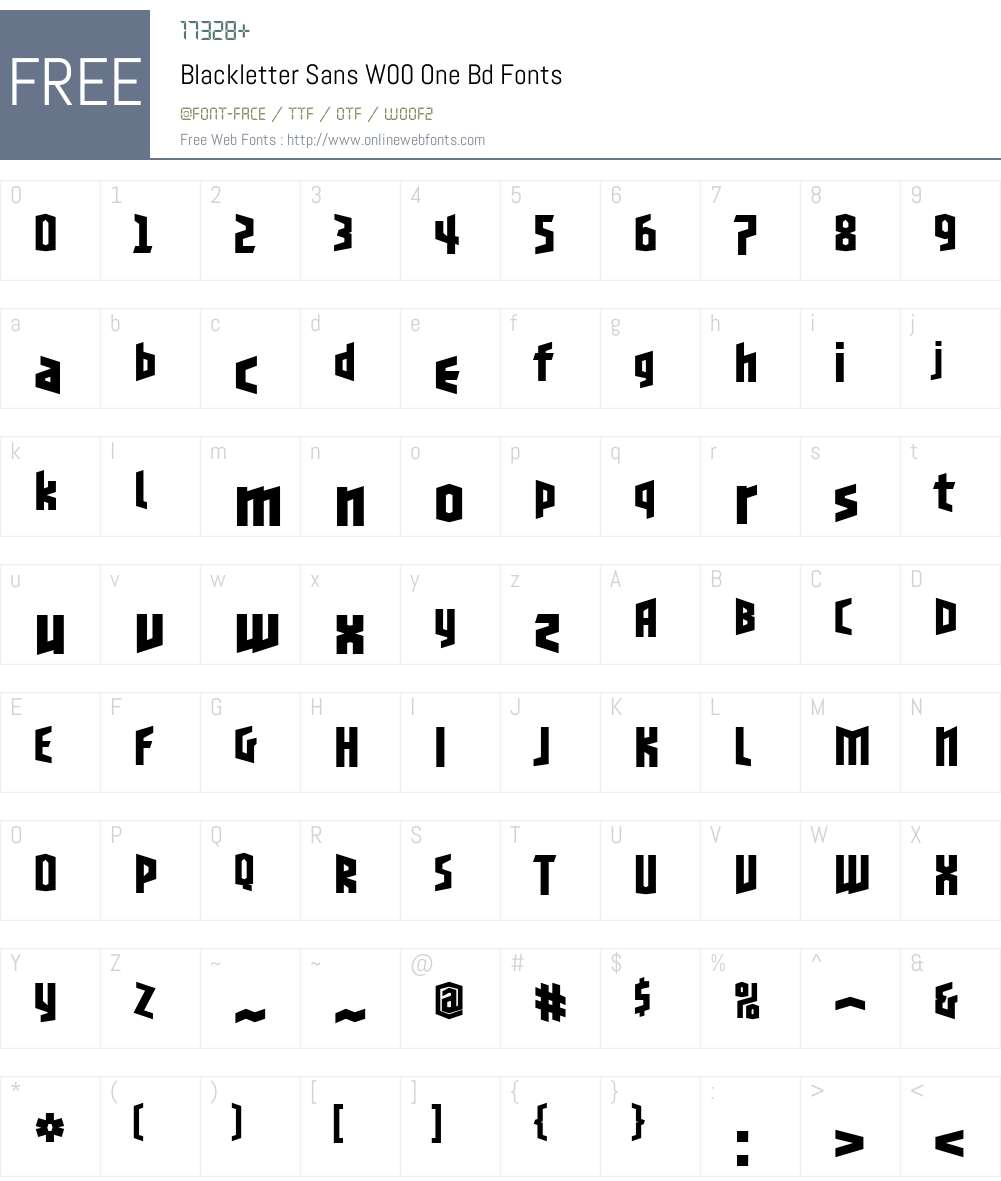 BlackletterSansW00-OneBd Font Screenshots