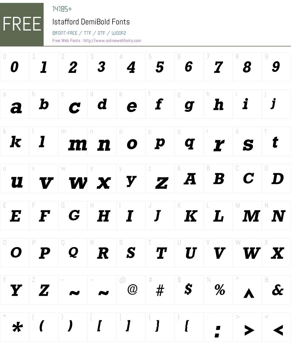 Istafford Font Screenshots