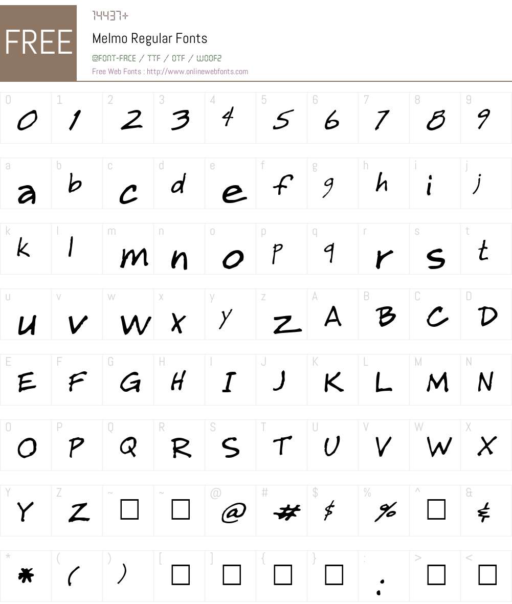 Melmo Font Screenshots