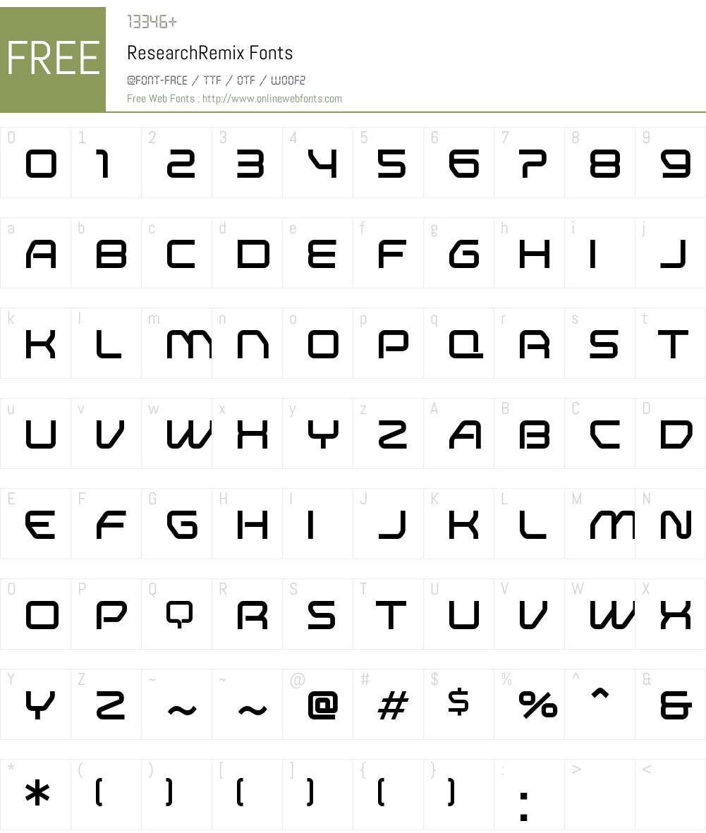 Research Remix Font Screenshots
