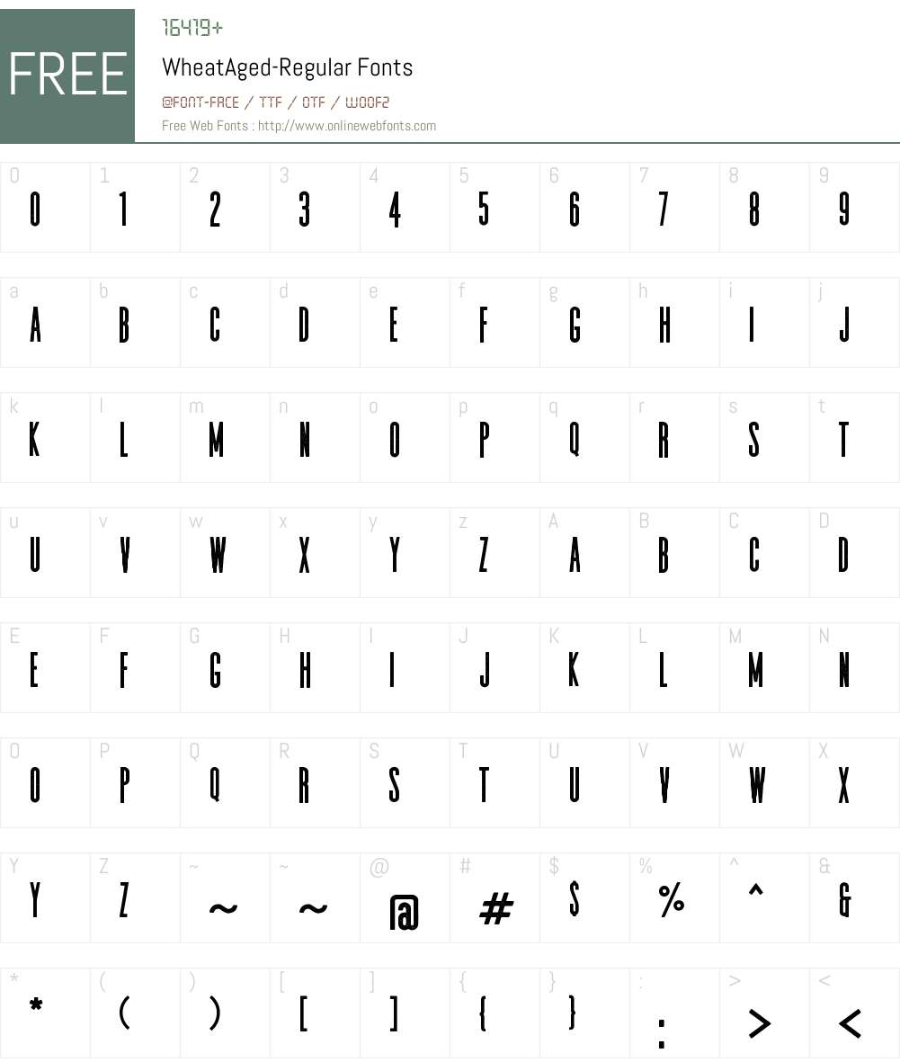 Wheat Aged Font Screenshots