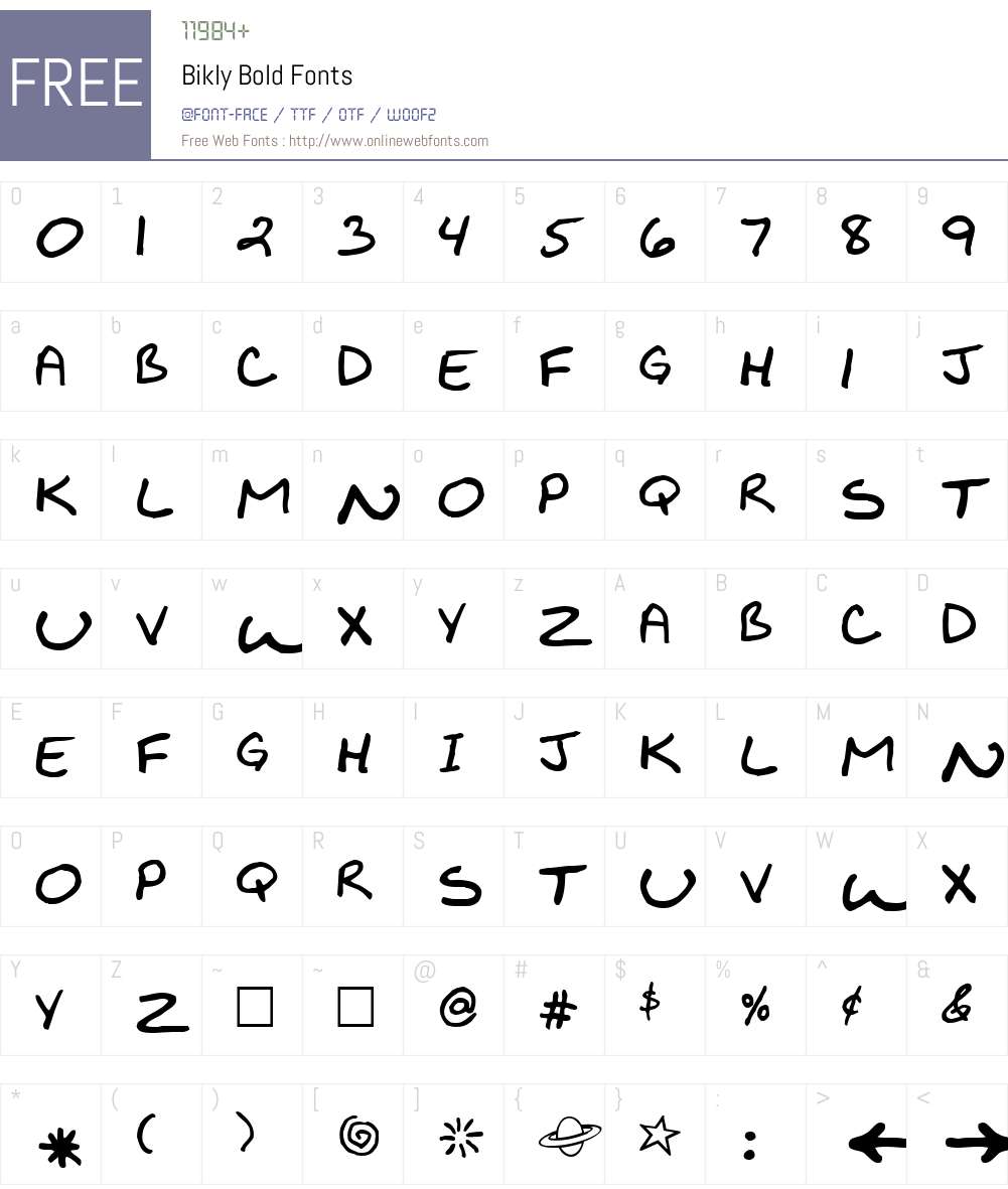 Bikly Font Screenshots