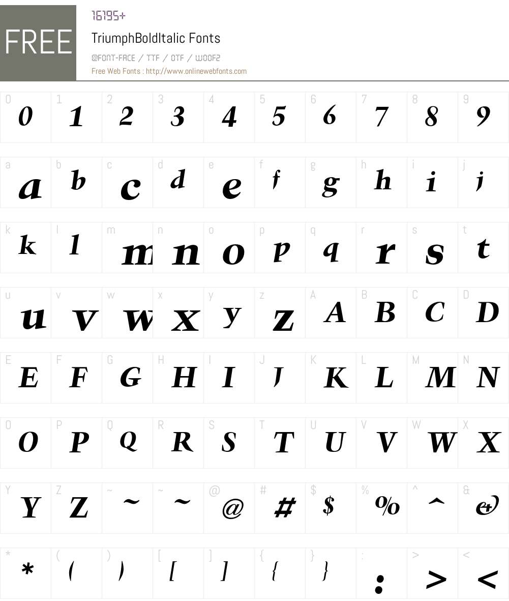Triumph Font Screenshots
