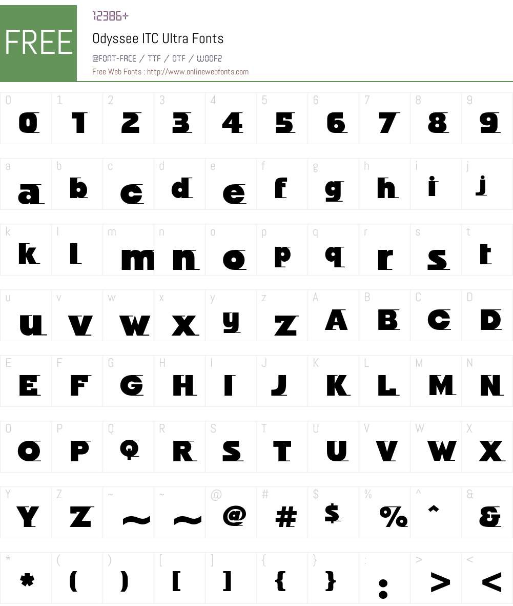 Odyssee ITC Font Screenshots