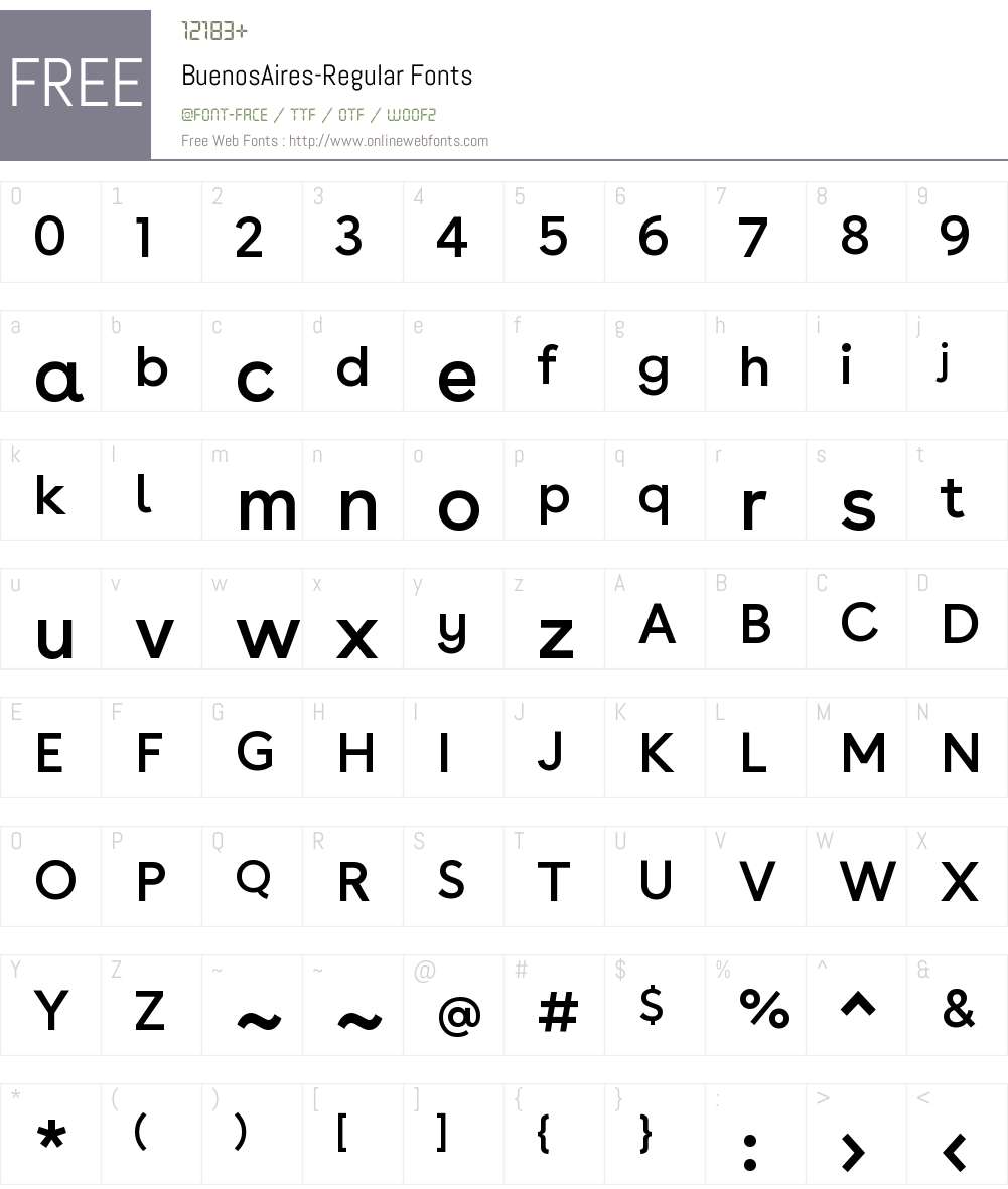 Buenos Aires Font Screenshots