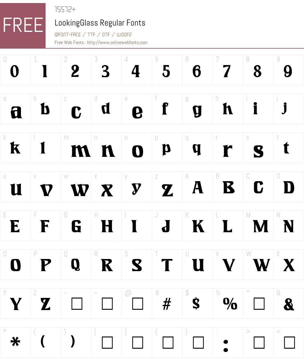 LookingGlass Font Screenshots