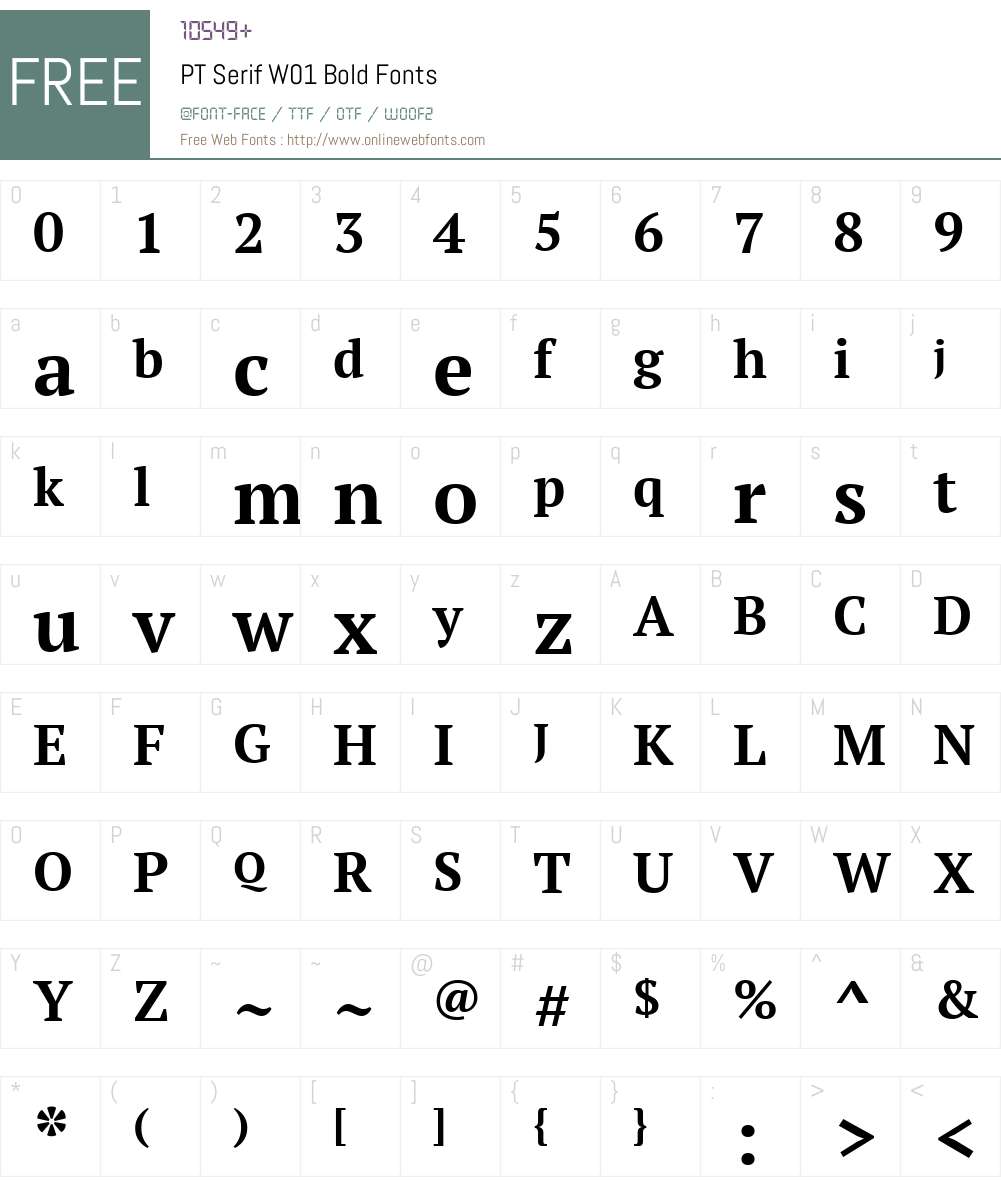PTSerifW01-Bold Font Screenshots