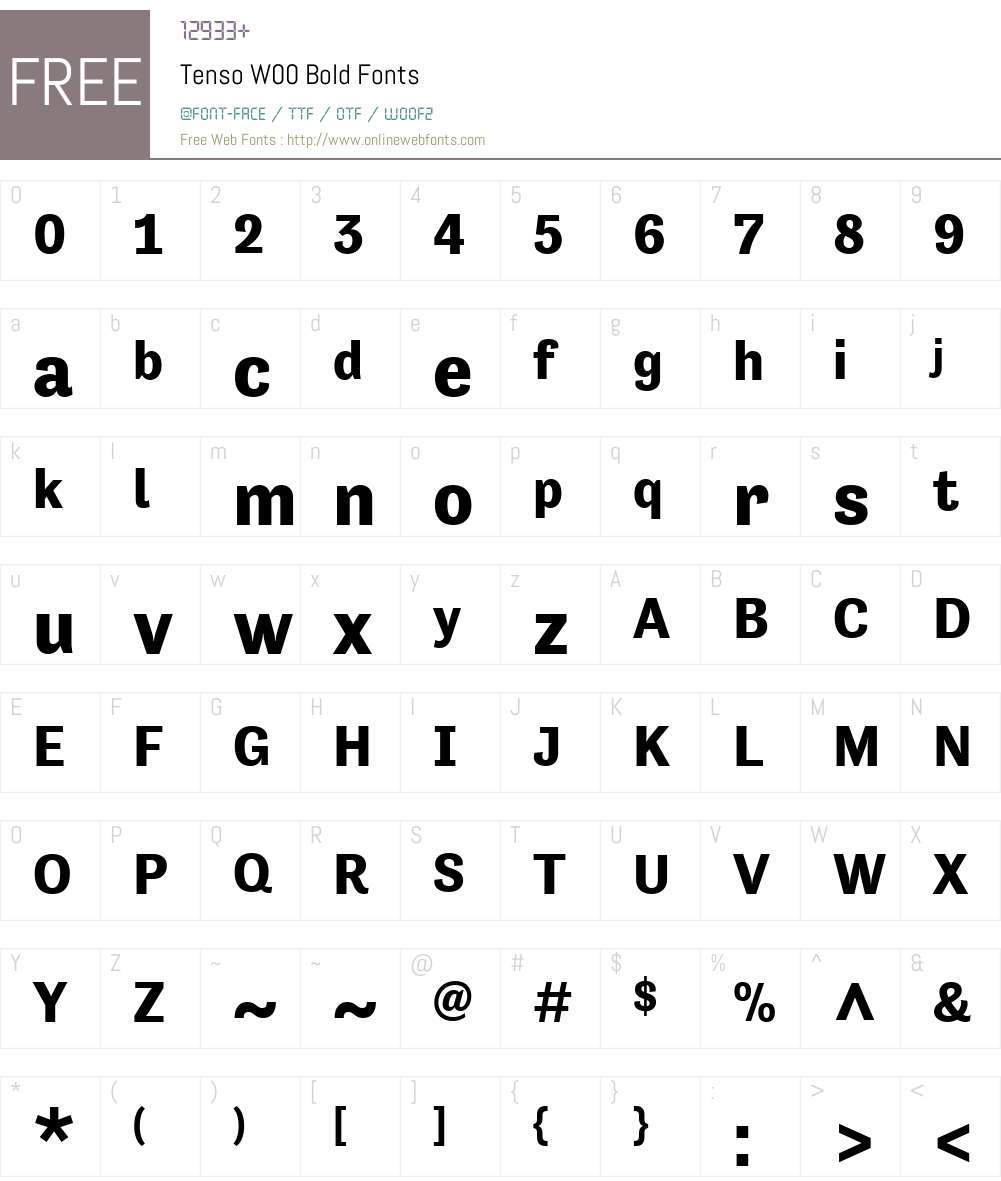 Tenso Font Screenshots