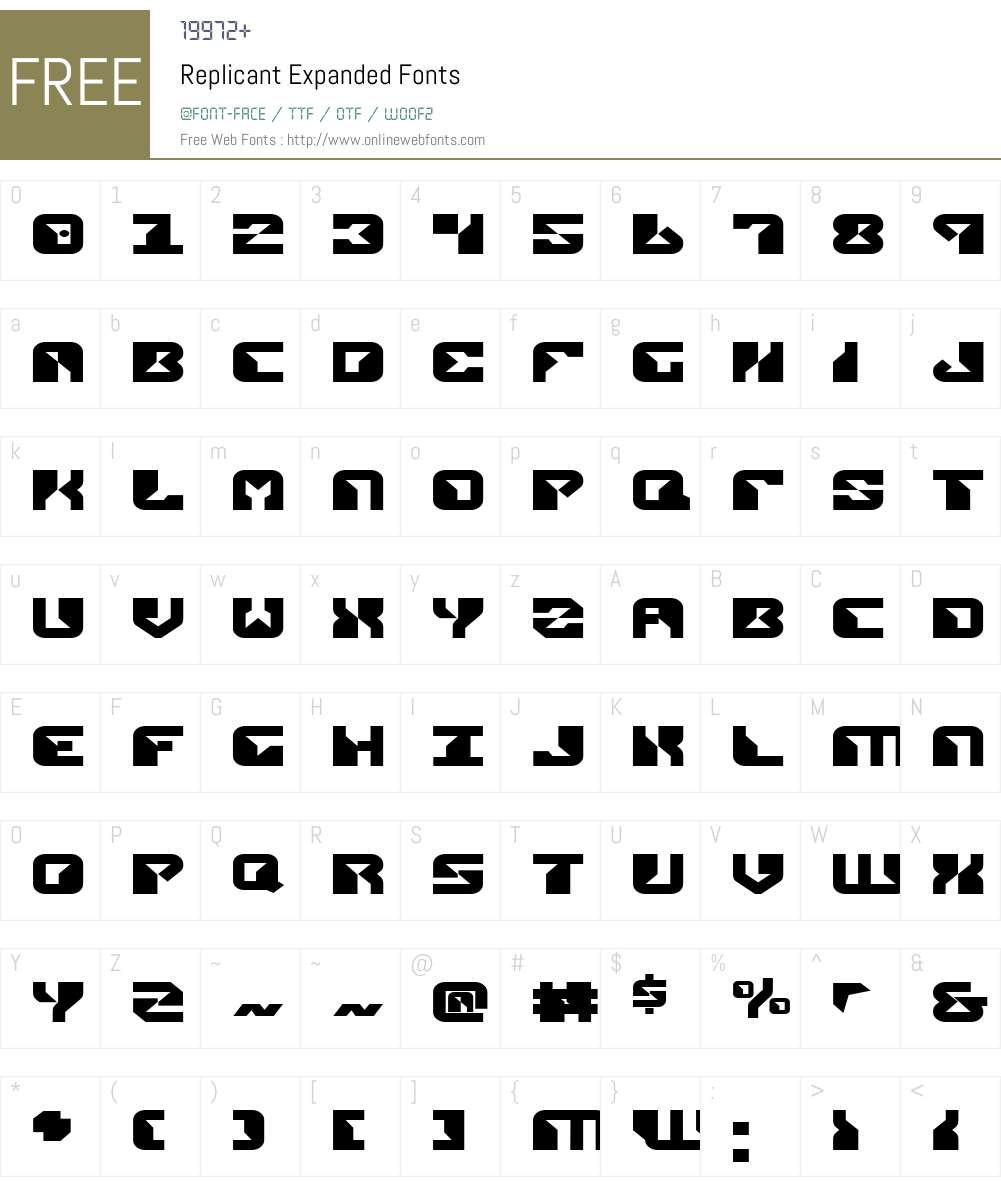 Replicant Expanded Font Screenshots