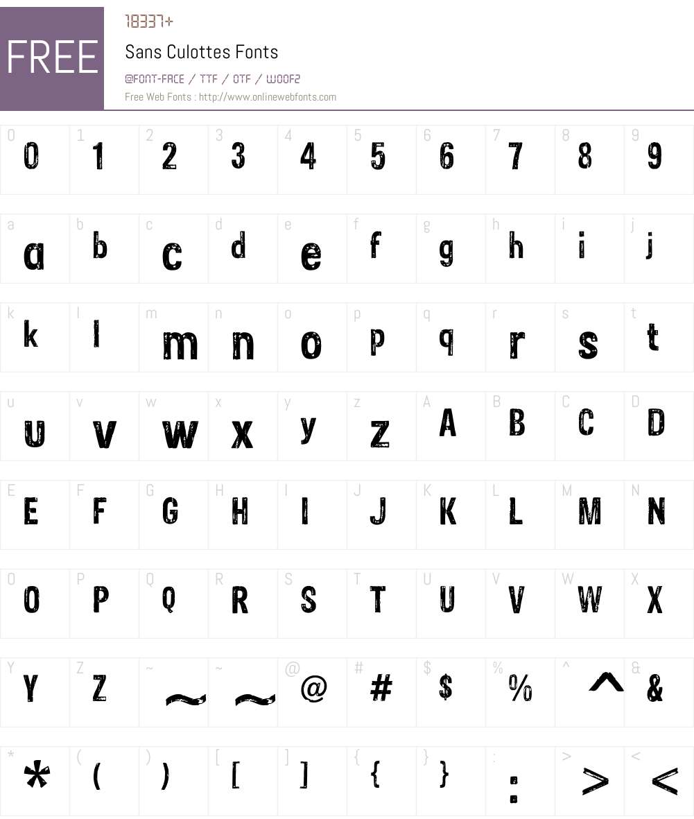 Sans Culottes Font Screenshots