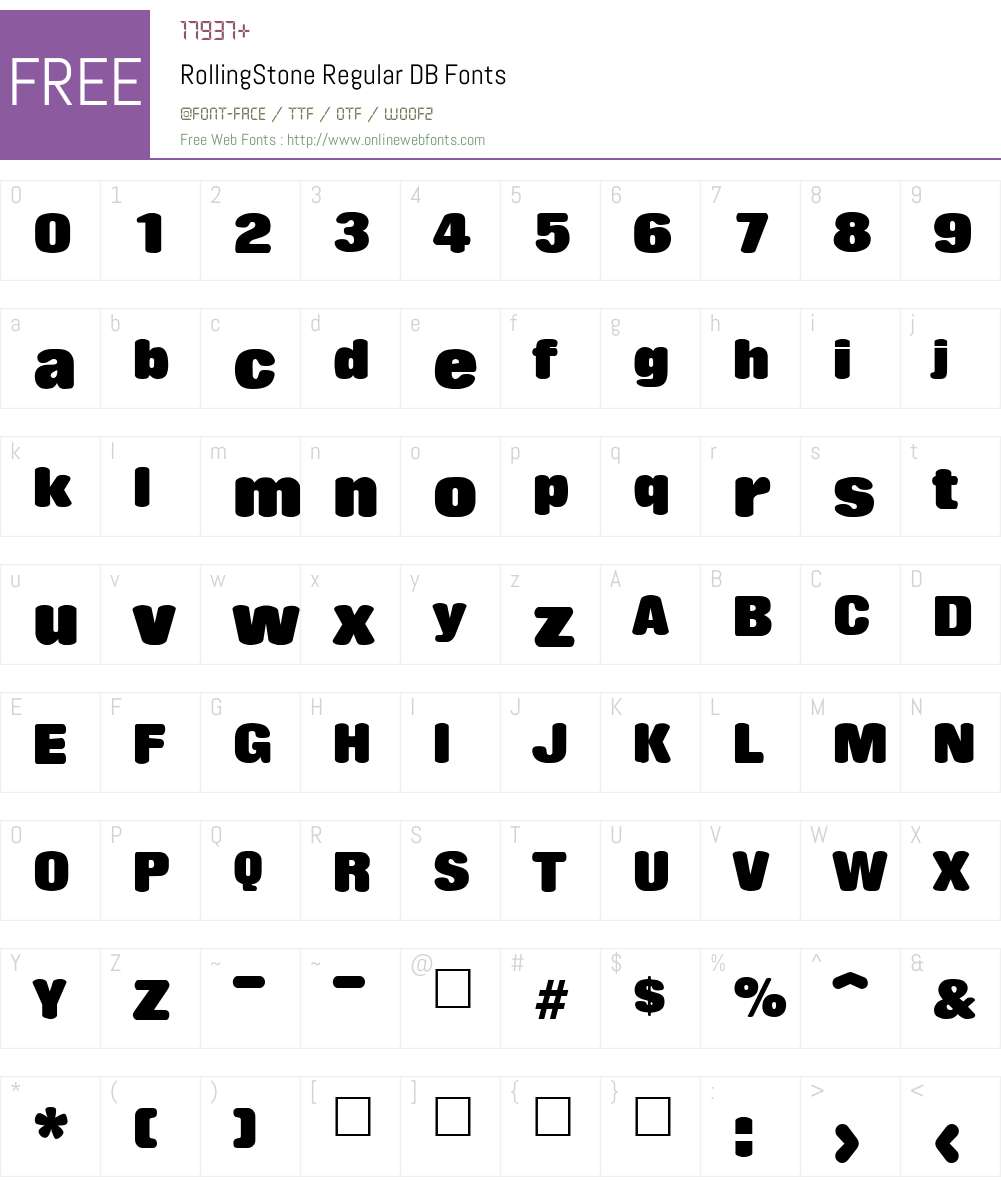 RollingStone DB Font Screenshots