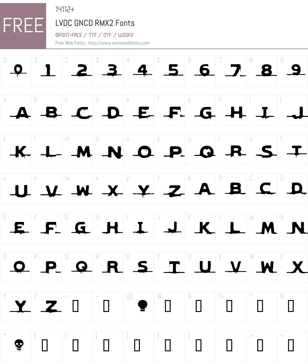 LVDC GNCD RMX2 Font Screenshots