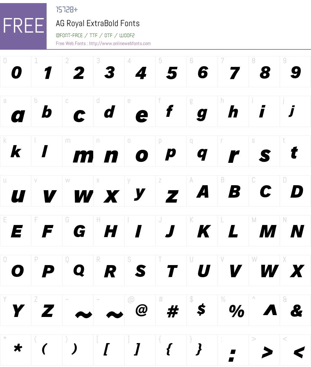 AG Royal ExtraBold Font Screenshots