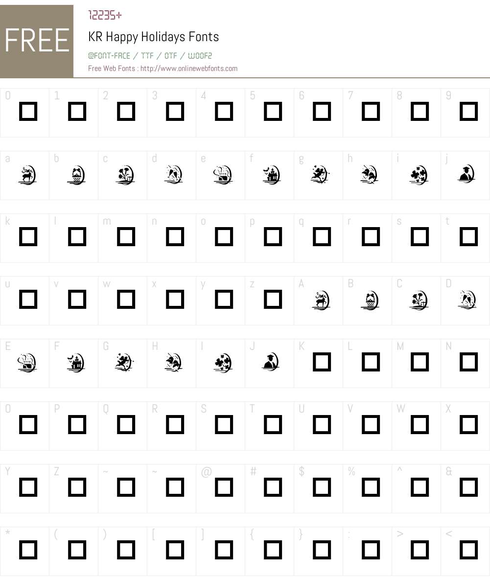 KR Happy Holidays Font Screenshots