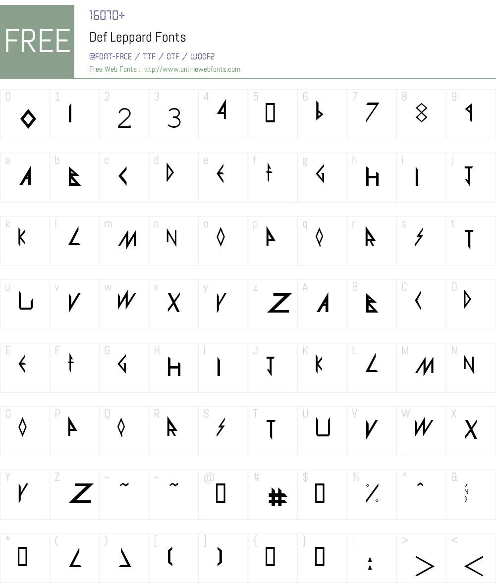 Def Leppard Font Screenshots