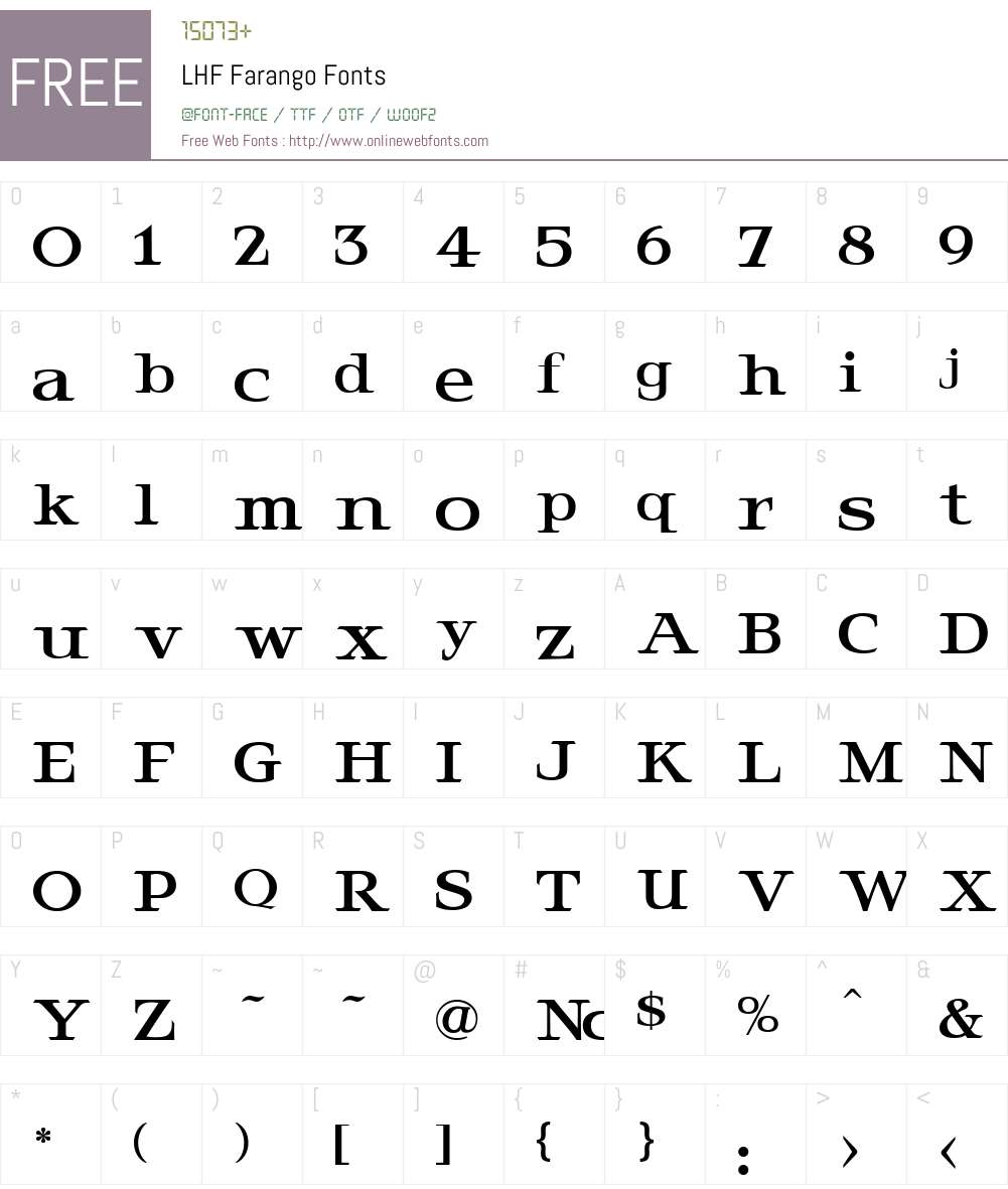 LHF Farango Font Screenshots