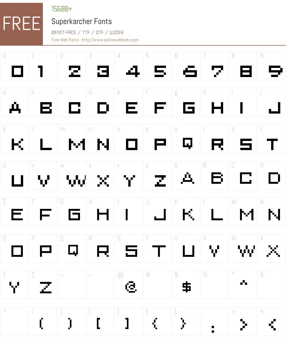 Superkarcher Font Screenshots