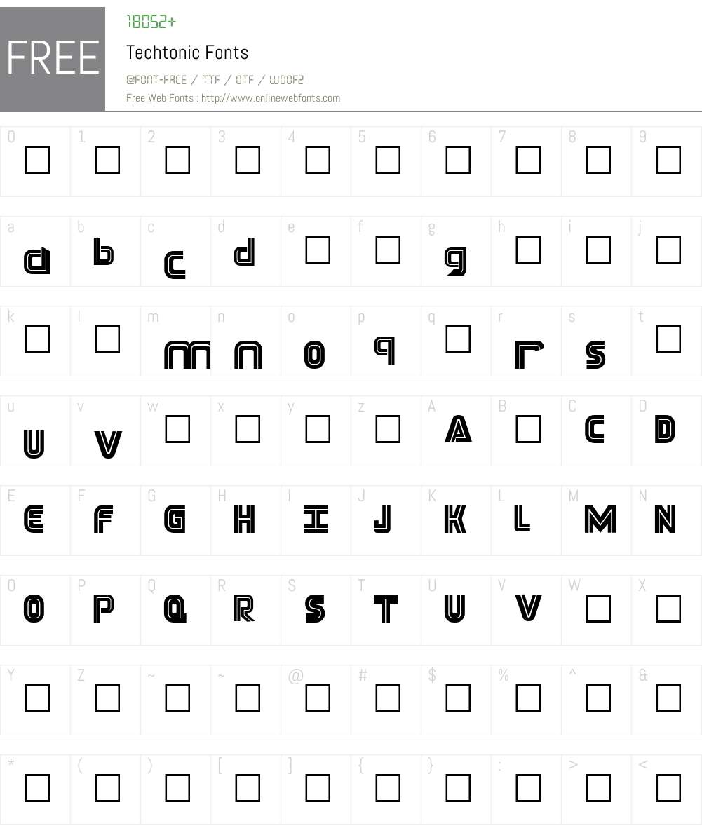 Techtonic Font Screenshots