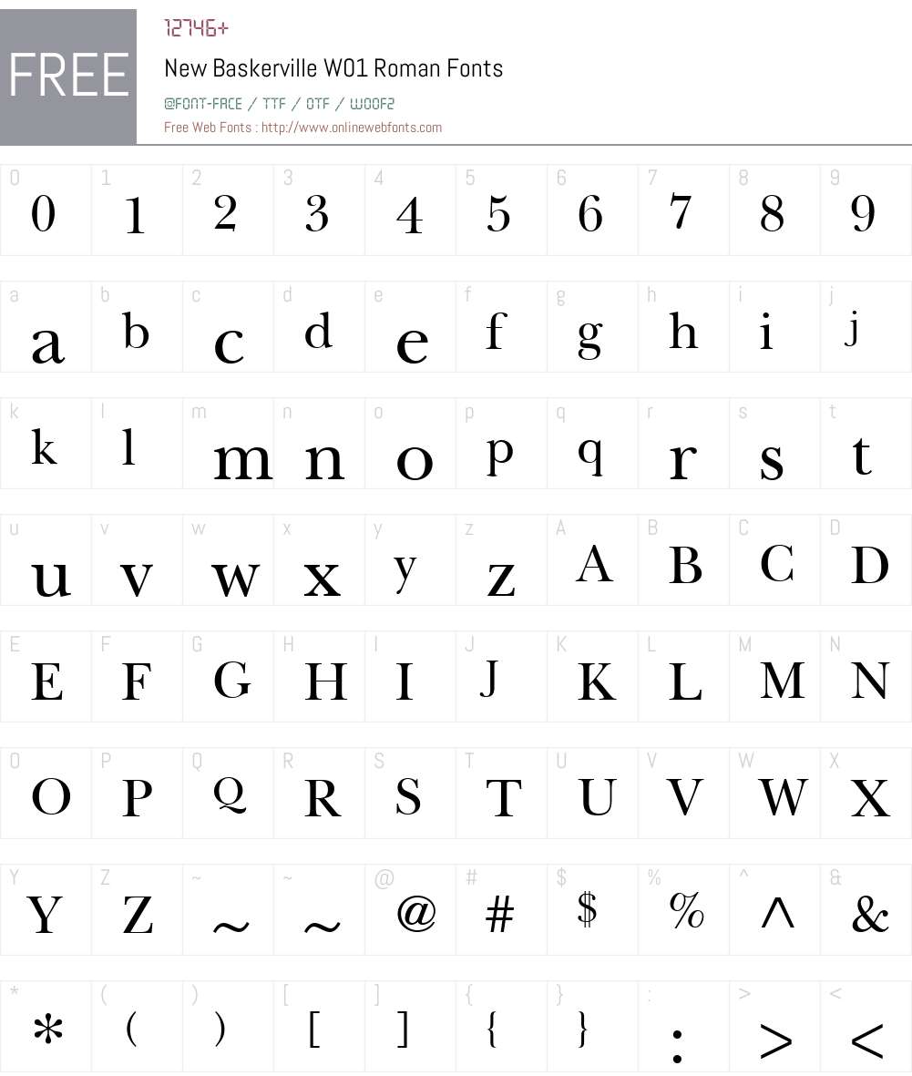 NewBaskervilleW01-Roman Font Screenshots