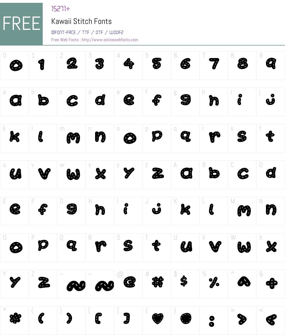 Kawaii Stitch Font Download - Fonts4Free